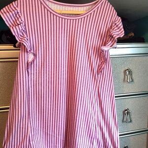 Pink Striped Short Sleeve Top
